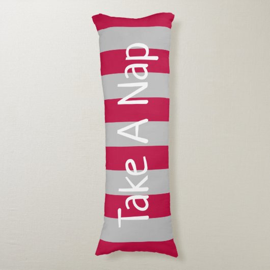 赤エレガントと灰色のストライプのことわざ ボディピロー (正面縦)