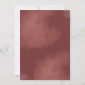 赤エレガントと白のフローラ水色結婚の 招待状 (裏面)