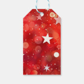 赤エレガントと白の休日のフォトラベル ギフトタグ (裏面)