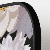 赤エレガントと白の水彩花のパターン名 ピックルボールラケット (左詳細)