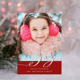 赤エレガントと白のJoyスクリプト写真 シーズンカード