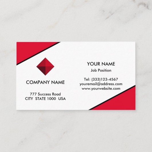 赤エレガントと白 名刺 (裏面)