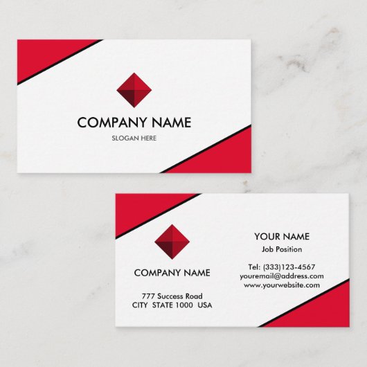 赤エレガントと白 名刺 (正面/裏面)