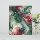 赤エレガントと緑のアルコールインクスクラップブック紙 (スタンド正面)