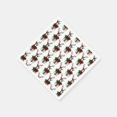 赤エレガントと緑のバッファロープラディトインデアカップル スタンダードカクテルナプキン (角)