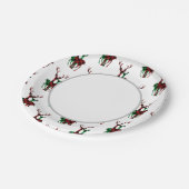 赤エレガントと緑のバッファロープラディトインデアカップル ペーパープレート (アングル)