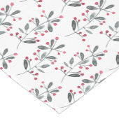 赤エレガントと緑のホリーの枝クリスマス ショートテーブルランナー (コーナー)