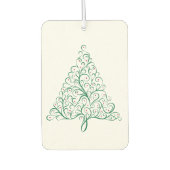 赤エレガントと緑の書道クリスマスツリー カーエアーフレッシュナー (正面)