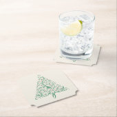 赤エレガントと緑の書道クリスマスツリー ペーパーコースター (インサイチュ)