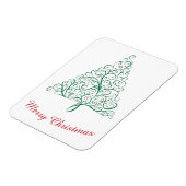 赤エレガントと緑の書道クリスマスツリー マグネット (左側)