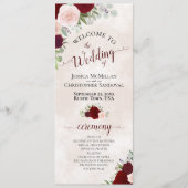 赤エレガントと赤面ピンクウォーターバラ結婚ズ プログラム (正面)