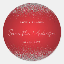 赤エレガントと輝き結婚の ラウンドシール