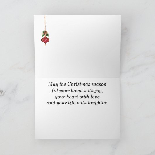 赤エレガントと金ゴールドのクリスマスカード シーズンカード (内部)