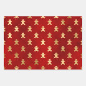 赤エレガントと金ゴールドのクリスマスパターン ラッピングペーパーシート (正面2)