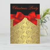 赤エレガントと金ゴールドのク企業のリスマスパーティー 招待状 (スタンド正面)