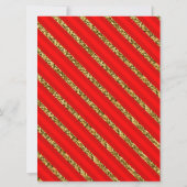赤エレガントと金ゴールドのグリッターストライプクリスマスパーティー 招待状 (裏面)