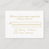 赤エレガントと金ゴールドの二重中国の幸福RSVP エンクロージャーカード (裏面)