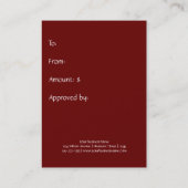 赤エレガントと金ゴールドの企業の贈与証 割引カード (裏面)