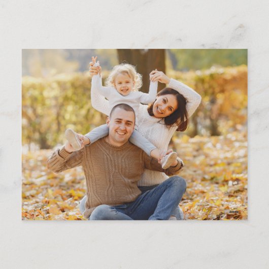 赤エレガントと金ゴールドの数々の写真のクラシッククリスマス シーズンポストカード (裏面)