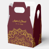 赤エレガントと金ゴールドの結婚式の引き出物箱 フェイバーボックス (オープン)