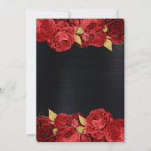 赤エレガントと金ゴールドの花のSweet sixteen 招待状 (裏面)