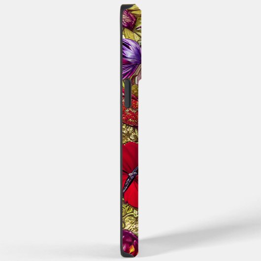 赤エレガントと金ゴールドの花パーソナライズされた名 Case-Mate iPhoneケース (裏面 / 右)