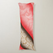 赤エレガントと金ゴールドの複雑なフローラ ボディピロー (正面縦)