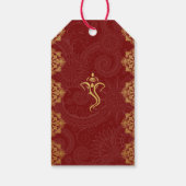 赤エレガントと金ゴールドガネーシャとヒンズー結婚教徒 ギフトタグ (裏面)