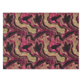 赤エレガントと金ゴールドグリッターの瑪瑙パターン テーブルクロス (正面(横))