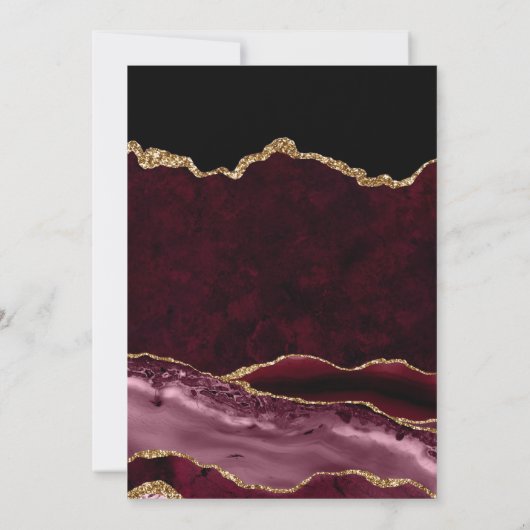 赤エレガントと金ゴールドグリッターアゲート21歳の誕生日 招待状 (裏面)