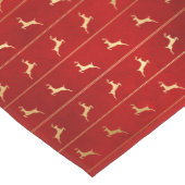 赤エレガントと金ゴールドトナカイのクリスマス ショートテーブルランナー (コーナー)