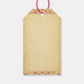 赤エレガントと金ゴールドフェスティバルの格子縞 ギフトタグ (裏面)