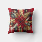 赤エレガントと金ゴールドフェスティバルの格子縞 クッション (裏面)