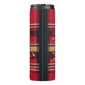 赤エレガントと金ゴールドフェスティバルの格子縞 タンブラー (裏面)