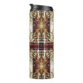 赤エレガントと金ゴールドフェスティバルの格子縞 タンブラー (回転右)