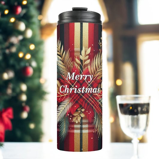 赤エレガントと金ゴールドフェスティバルの格子縞 タンブラー