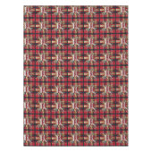 赤エレガントと金ゴールドフェスティバルの格子縞 テーブルクロス (正面)