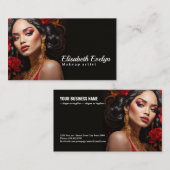 赤エレガントと金ゴールドフローラの中の女性5 名刺 (正面/裏面)