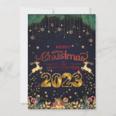 赤エレガントと金ゴールドメリークリスマス2023 シーズンカード (正面)