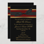 赤エレガントと金ゴールド企業のパーティの招待状 招待状 (正面/裏面)