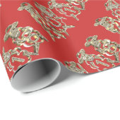 赤エレガントと金ゴールド羊ハッピーニューイヤー2018 ラッピングペーパー (ロールコーナー)