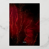 赤エレガントと金ゴールド華美結婚の 箔招待状 (裏面)