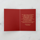 赤エレガントと金ゴールド40歳の誕生日お祝い カード (内部)