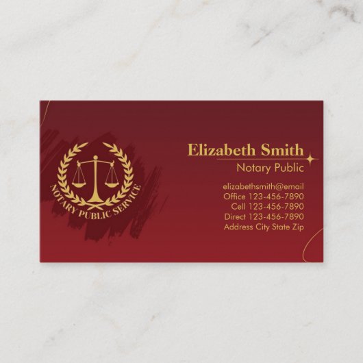 赤エレガントと金ゴールド 名刺 (正面)