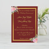 赤エレガントと金ゴールド 招待状 (スタンド正面)