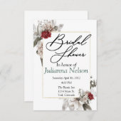 赤エレガントと霧が侵入する水色フローラ 招待状 (正面/裏面)