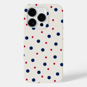 赤エレガントと青の水玉模様 Case-Mate iPhone 14 PROケース