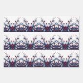 赤エレガントと青 ラッピングペーパーシート (正面2)