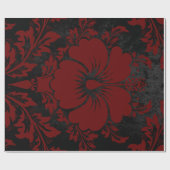 赤エレガントと黒のクリスマスエレガント ラッピングペーパー (フラット)