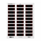 赤エレガントと黒のゴシック様式のダマスク差出人住所 ラベル (フルシート)